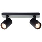 Brilliant Marty Plafondlamp Aluminium Zanderig Zwart 10W 700lm - 830 Warm Wit | Incl. 2x GU10