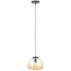 Brilliant Kaizen Hanglamp Glas Hanglamp Metaal Zwart Beige | 250mm - Geschikt voor 1x E27