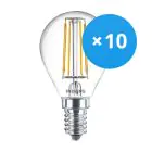 Voordeelpak 10x Philips Corepro LED Lustre E14 Kogel Filament Helder 4.3W 470lm - 827 Zeer Warm Wit | Vervangt 40W