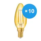Voordeelpak 10x Ledvance Vintage 1906 LED E14 Kaars Goud 1.5W 120lm - 824 Zeer Warm Wit | Vervangt 15W