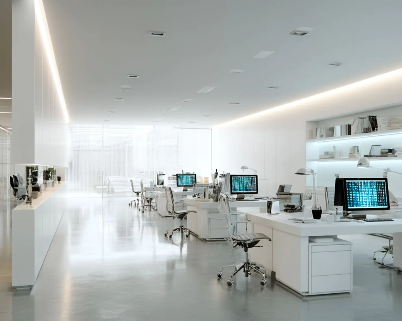 LED strips in kantoor